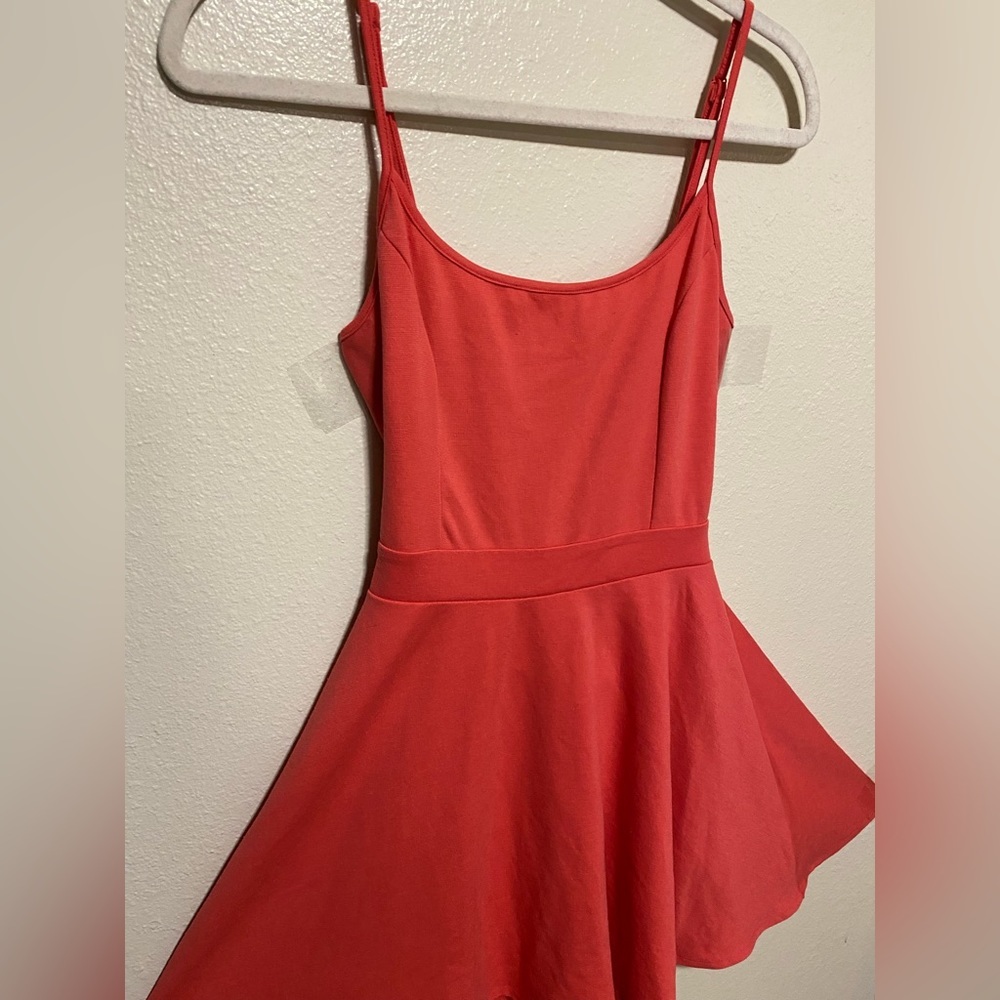 Charlotte Russe Coral Pink Fit & Flare Mini Dress | Sleeveless Summer M - Picture 4 of 5